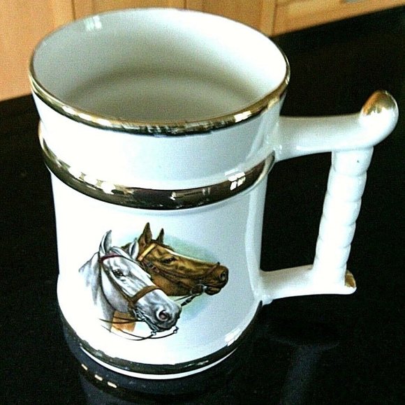 Prince William warranted 22 carat gold Beer Tankard Arabian Horses Coffee Mug T - Picture 6 of 16